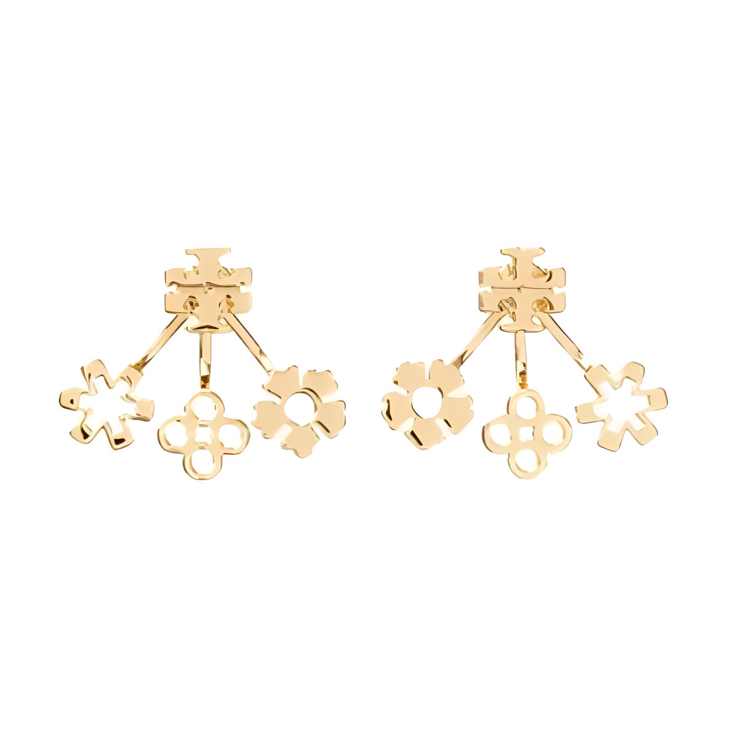 Tory Burch Solid Pattern Design Brass Earrings Women earrings Gold 160178 S,Gold
