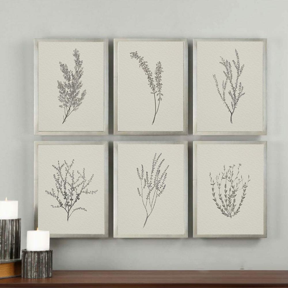 Botanical Posters Prints Abstract Leaves Canvas Painting Vintage Beige Wall Art Pictures Modern Living Room Home Decor