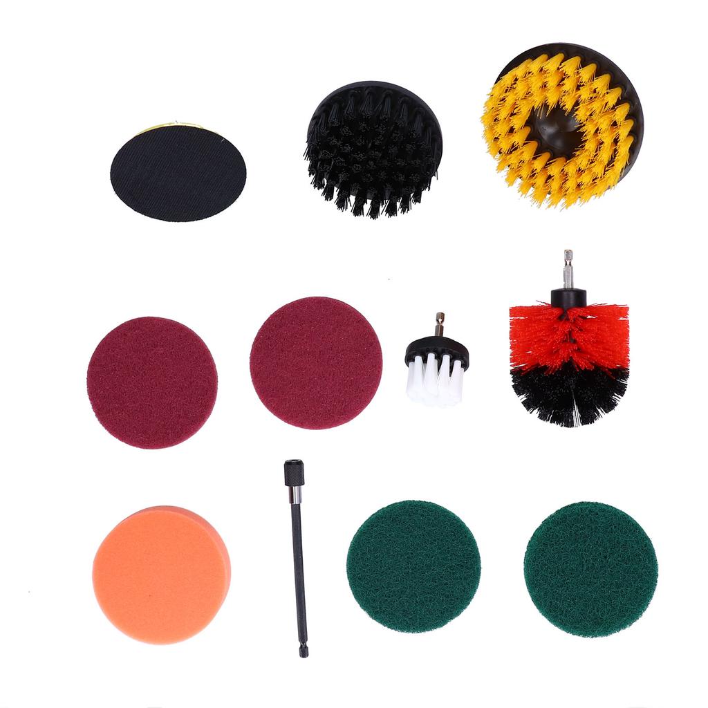 11PCS Drill Brush Attachment Power Scrubber Polishing Pad for Wall Cleaning Ground Dust Removal