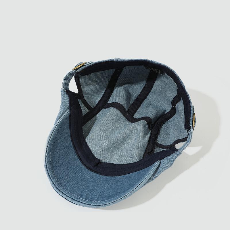 Vintage Washed Denim Korean Style Unisex Beret - Winter Sunshade Hat for Outdoor Sports (Women/Men) Berets Solid Color Casual