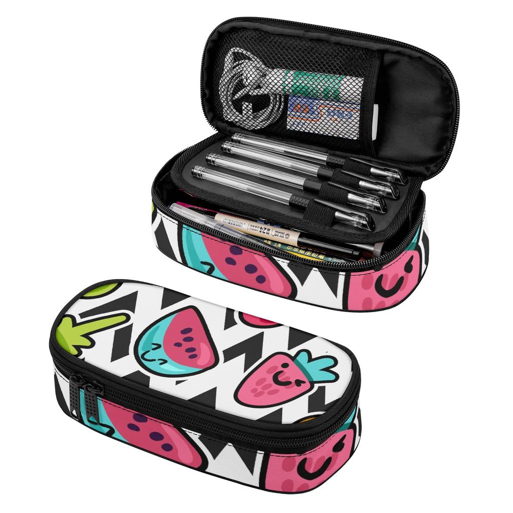 Pencil Case Zip Around Closure Spacious Storage 300D Polyester with Mesh Pocket Removable Divider and Pen Slots for Boys Girls