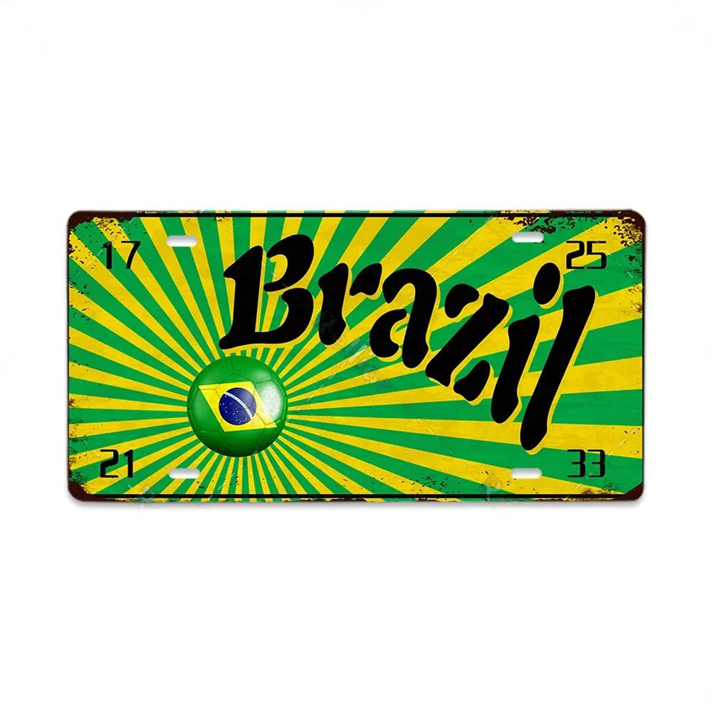 Retro Tin Sign License Plate Various Regions Metal Signs Posters Decor Italy Brazil Japan Poland Korea Ireland Bar Garage Pla