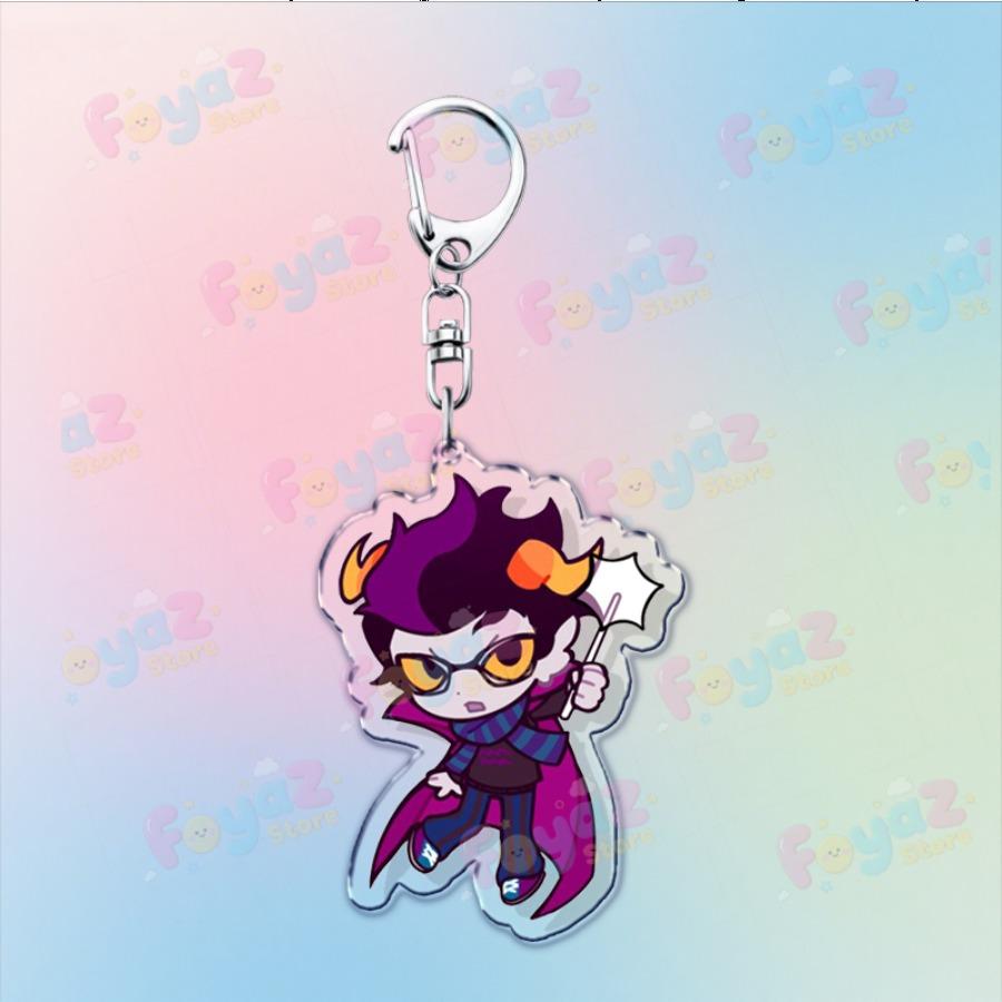 Cartoon Homestuck Keychain Accessories Bag Charms Dave Strider John Egbert Karkat Gamer Keyrings Jewelry Fans Freinds Gift