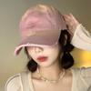 Retro ripped baseball cap female casual denim wide brim hat male soft top old peaked cap trendy brand sunshade versatile