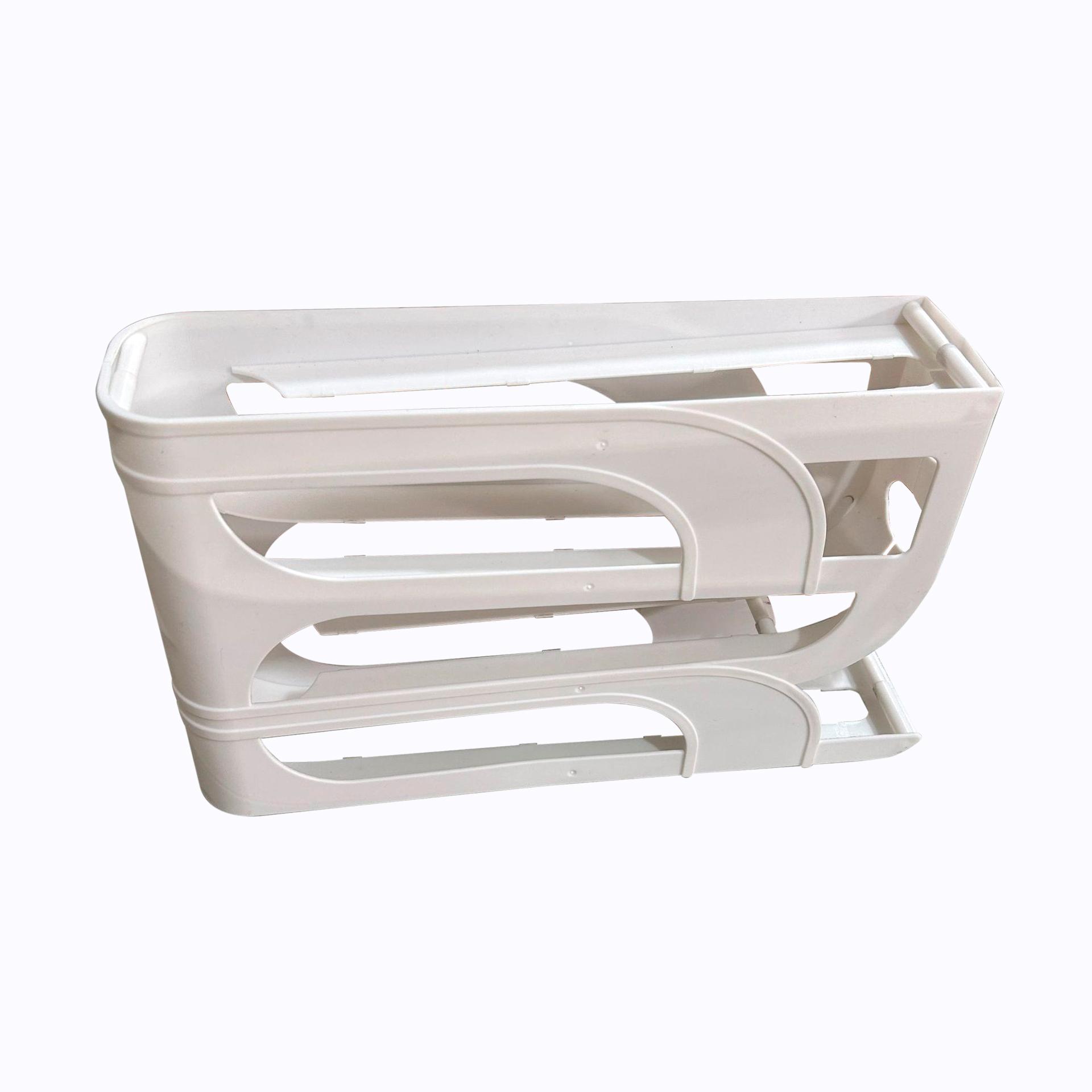 Утолщенная версия ящик для хранения яиц с выдвижной крышкой, ящик для хранения на боковой двери холодильника, вращающийся лоток для яиц с пищевым классом, автоматический лоток для яиц