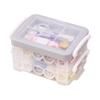 18pcs Portable Needlework Box Three-Layer Sewing Kit Box Sewing Tool Kit  Cross Stitching
