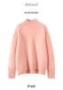 Women's Cashmere Knit Sweater - Solid Color, Half-High Collar, Loose Slimming Fit, Thick Drop Shoulder Sleeves for Autumn/Winter