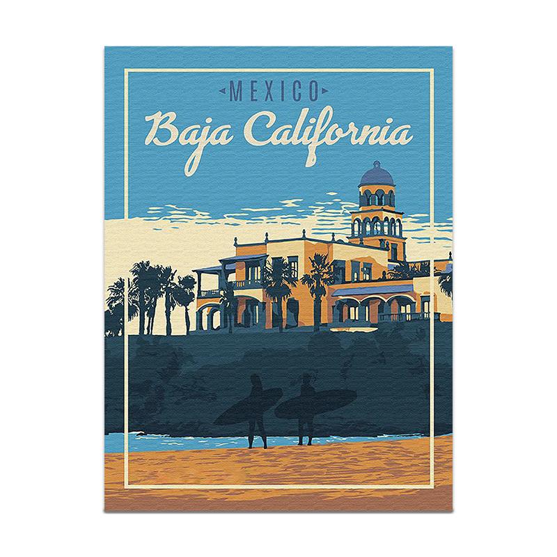 Baja California Mexico Print Art Canvas Painting Canada Niagara Falls Canvas Painting Vintage Travel Poster Print Home Decor