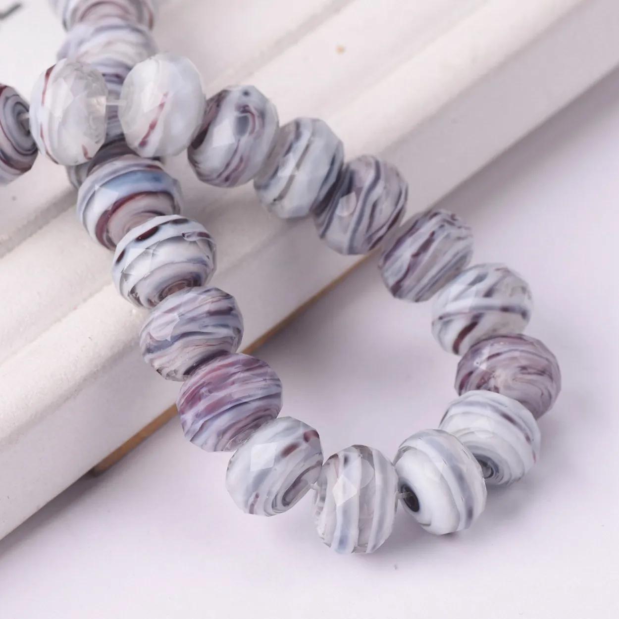 

10 шт. 12x8 мм рондель граненый непрозрачный лэмпворк стекло свободные разделительные бусины для изготовления ювелирных изделий DIY поделки фурнитура 12x8mm-10pcs