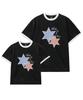 MOZMOZ Star Patch 2-Type Ringer Short Sleeve T-Shirt 2 Colors