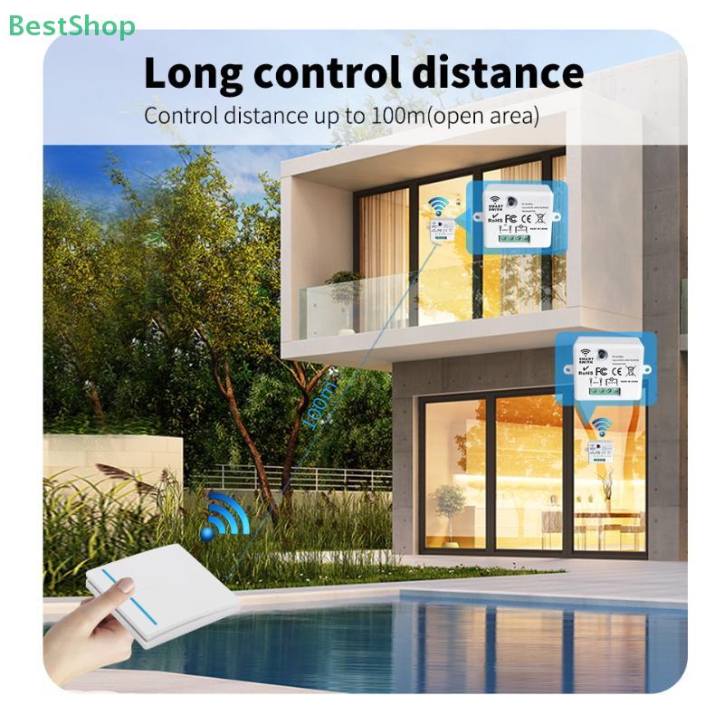 Wireless Remote Control Light Switch 220V 10A Relay Receiver Mini Round Button Wall Panel Switch For LED Lamp