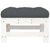 VidaXL Garden Footrest with White Cushion Solid Pine Wood, Stool, Ottoman Footrest, Garden Stool, Pouf, 825668