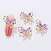 10Pcs Butterfly Nail Art Charm Rhinestone Faux Pearl 3D Butterfly Shape Nail Design Jewelry DIY Crafts Nail Decoration Accessories