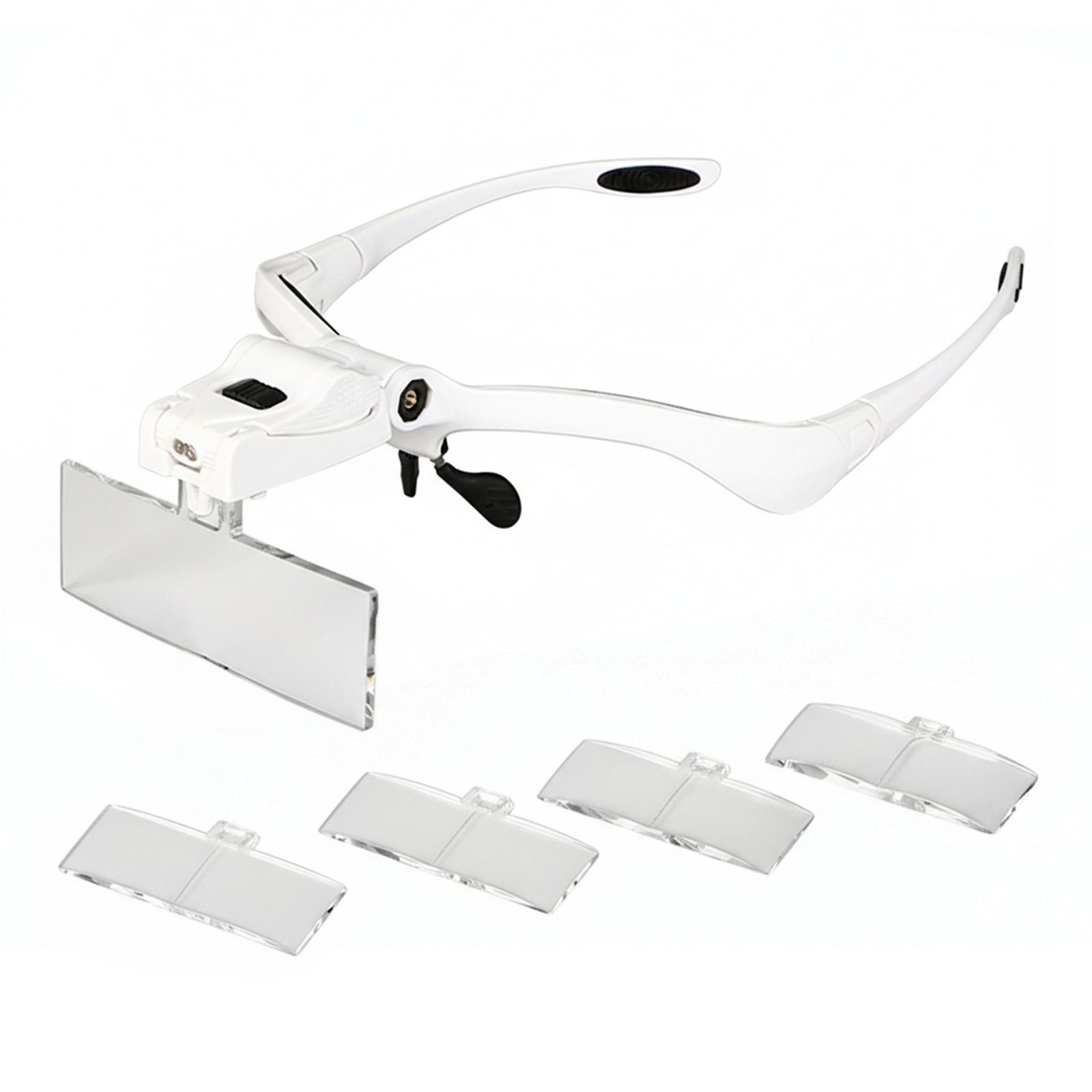 

LED Head Magnifier with 2 LED Lights Hands Free Headband Magnifying Glasses LED Illuminated Headband Magnifie Headband Magnifier білий