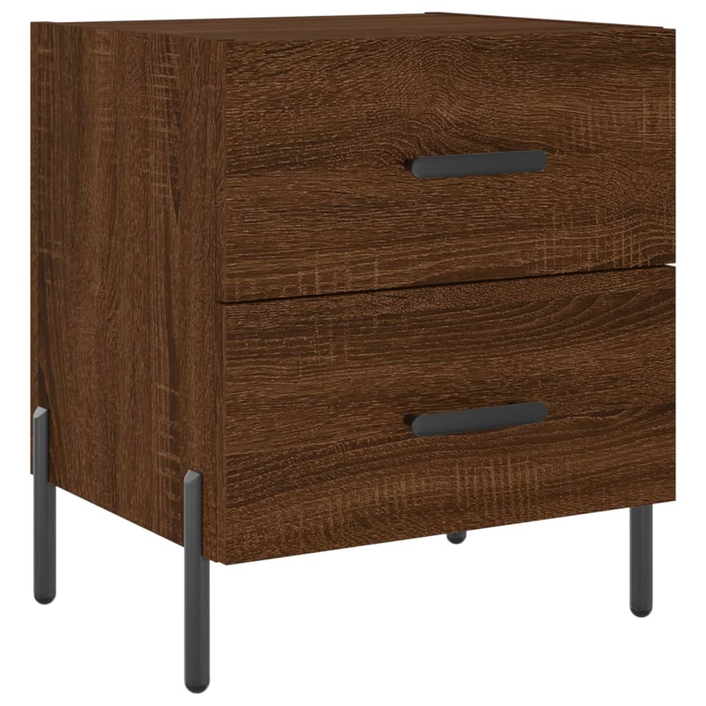 Nightstands 2 Pcs Brown Oak Effect 40 X 35 X 47.5 Cm Engineered Wood