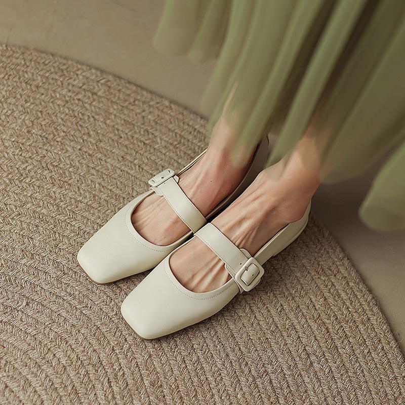 Scarpe Mary Jane da donna con tacco basso, punta chiusa e quadrata, scarpe da ballo con tacco spesso a blocco, scarpe Mary Jane con cinturino alla caviglia regolabile, scarpe eleganti da donna