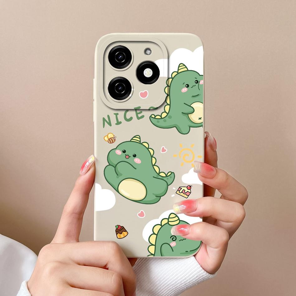 Dinosaur Case For infinix Smart 8 Pro Plus Soft Back Cover Comfortable Liquid Silicone High Quality Phone Housing For Smart8 HD