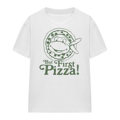 TMNT Womens/Ladies But First Pizza T-Shirt