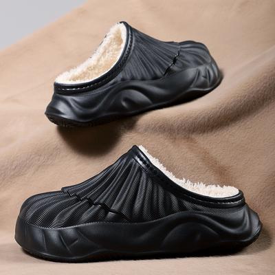 Men Warm Winter Cotton Shoes Women Warm Fur Home Slippers EVA Non-Slip Plush Slippers Indoor Couple Thick Sole Footwear Slides