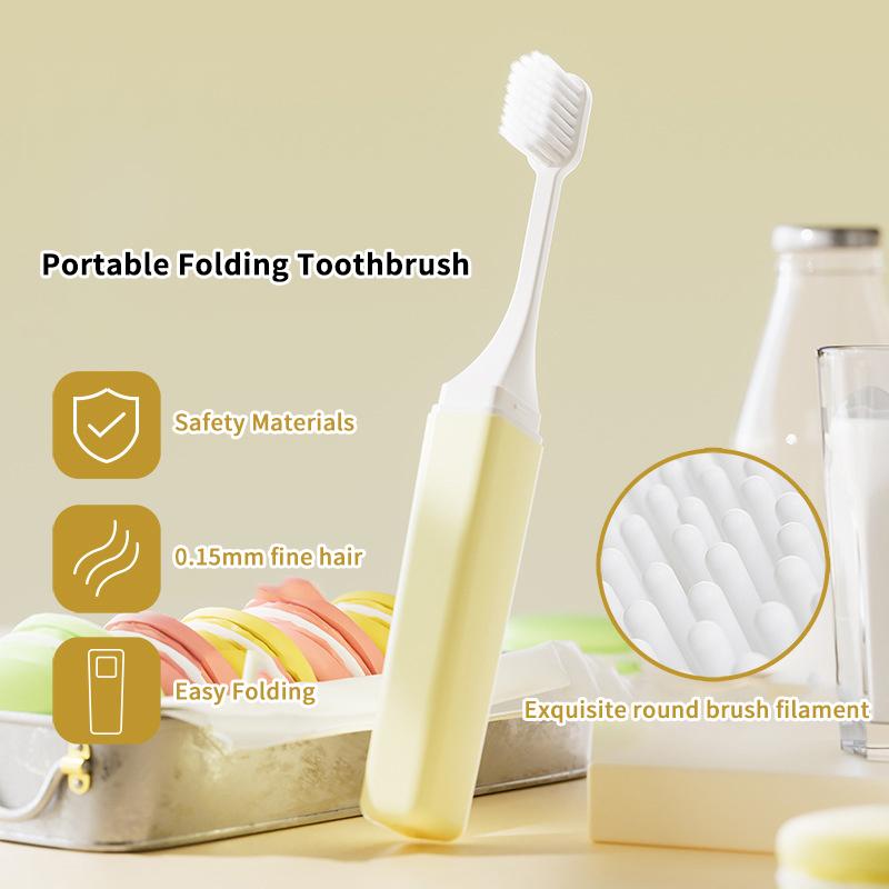 

5 шт. Портативная компактная складная зубная щетка с мягкой щетиной, идеально подходит для путешествий, кемпинга и походов, легко брать с собой и эффективная зубная щетка 5Pcs