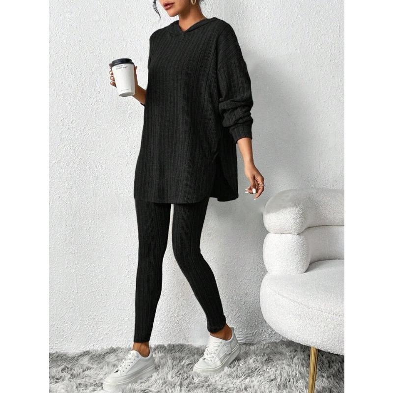 Fashionable Women's Two-piece Zipper Sweatshirt Wide-leg Sweatpants Casual Suit