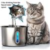 Stainless Steel Cat Water Fountain 2.2L/75oz Pet Automatic Water Dispenser for Dog Cat Drinking Pet supplies Filter System