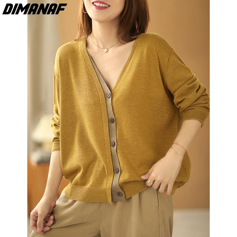 

DIMANAF 2023, новинка, куртка-свитер, пальто, осенний кардиган, женское вязаное пальто «летучая мышь», повседневная свободная короткая куртка на пуговицах с длинными рукавами
