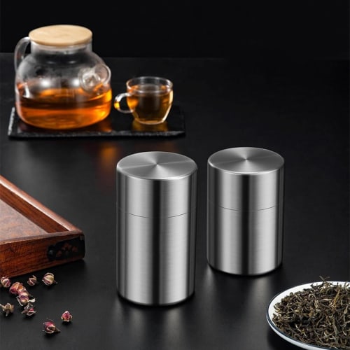 Tea Storage Container, Tea Caddy, Tea Canister, Tea Caddy, Large Capacity, Double Lid, Airtight Jar, Tea Leaf Storage Can, Storage Case, Tea Storage C