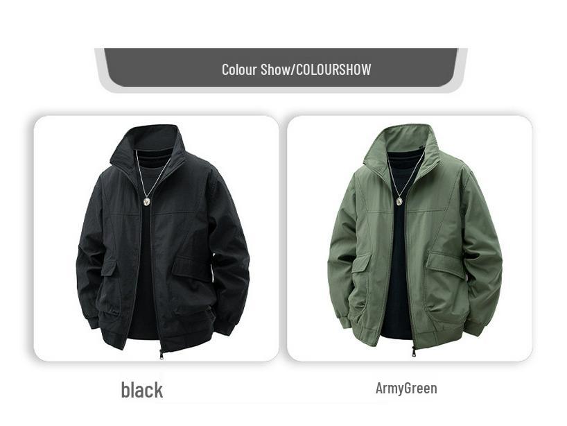 American Retro Workwear Jacket - Waterproof, Windproof, Loose Fit, Stand Collar for Autumn/Winter