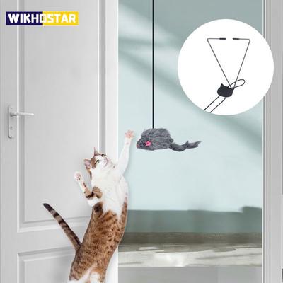 Bastone per stuzzicare il gatto con clip elastica da appendere alla porta, giocattolo da appendere e far oscillare per gatti, sollievo per gatti, articoli per animali domestici