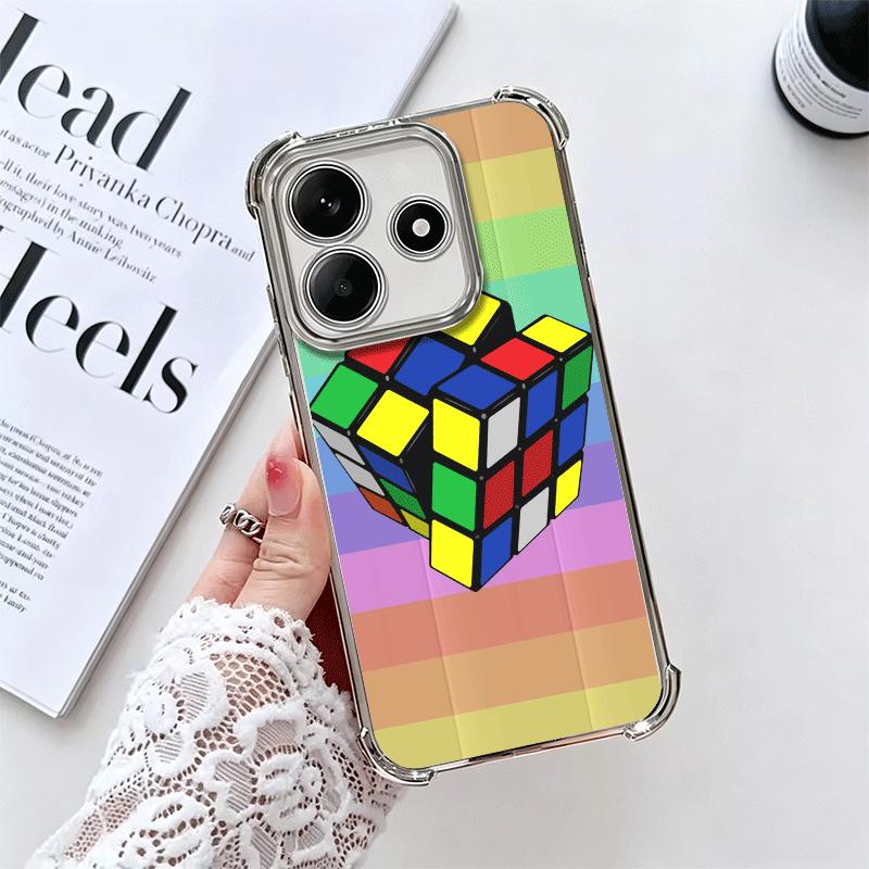 Rubik Cube Formula Spoofs Math Soft Phone Case For Xiaomi Redmi Note 14 15 Pro Plus 13 12 11S 11T 5G 10 9S 9 Plating Anti-Fall F