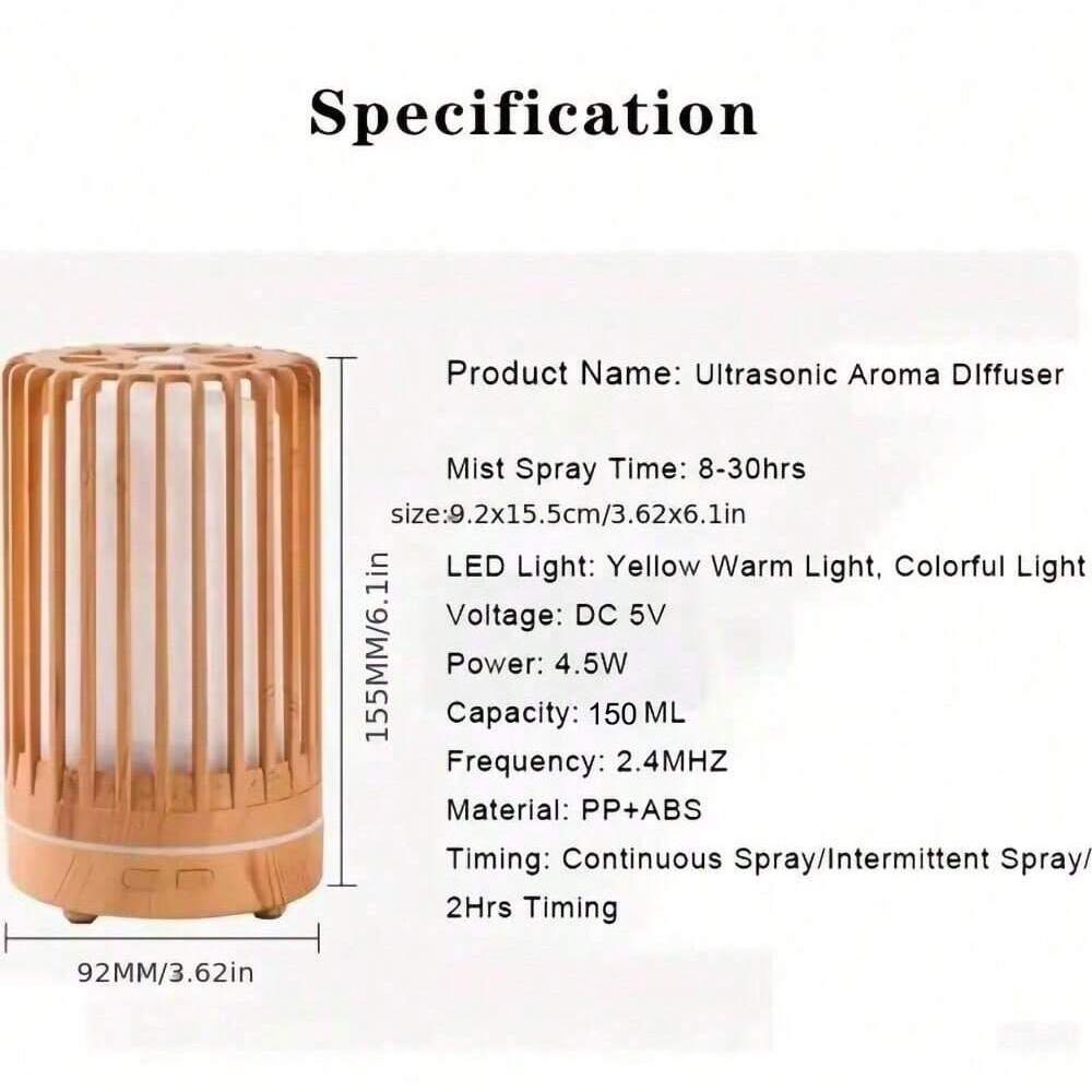 Bird Cage Air Humidifier Aromatherapy Machine Ultrasonic USB Humidifier, Essential Oil Diffuser With Colorful Night Lights