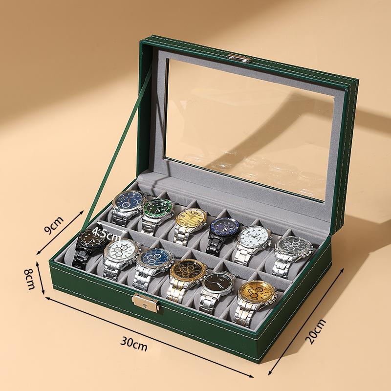 Delesys 2/3/4/5/6/8/9/10/12/20 Slots Household Multi Functional Watch And Jewelry Storage Box Pu Leather Watch Display Case