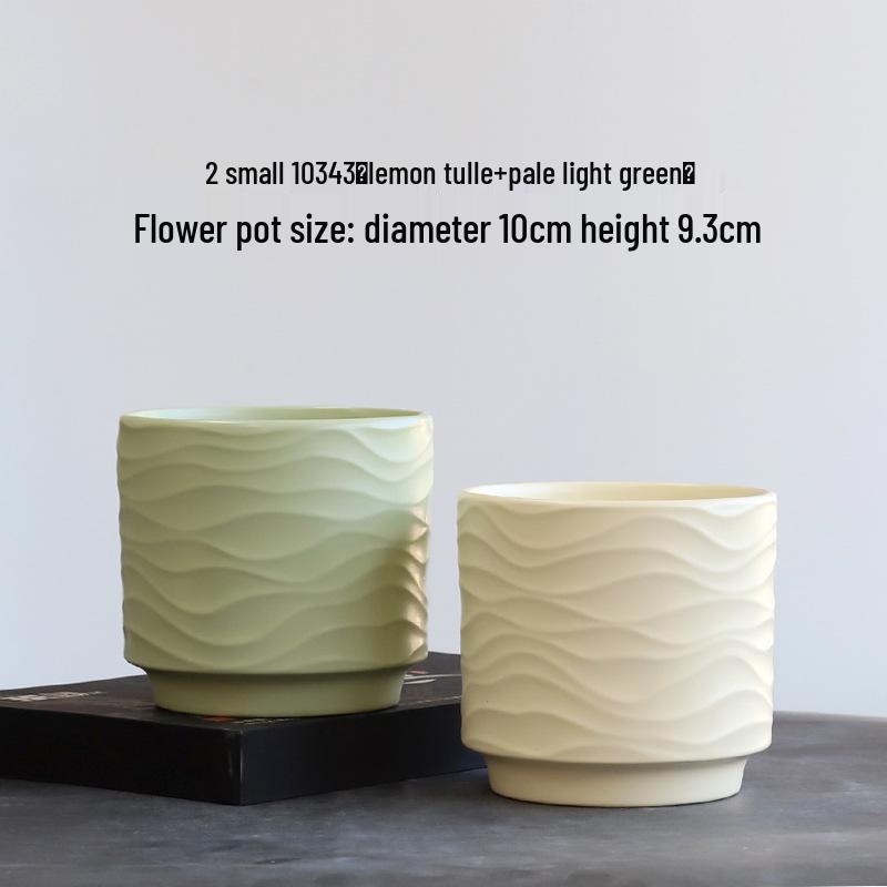 Nordic Minimalist Ceramic Flower Pot with Tray for Phalaenopsis, Orchid, and Succulent Plants