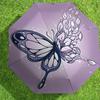 1pc Butterfly Flowers Automatic Folding Umbrella 8 Rib Iron Frame,  Suitable for Travel, Daily Use, Birthday, Women & Men Gift c1231066