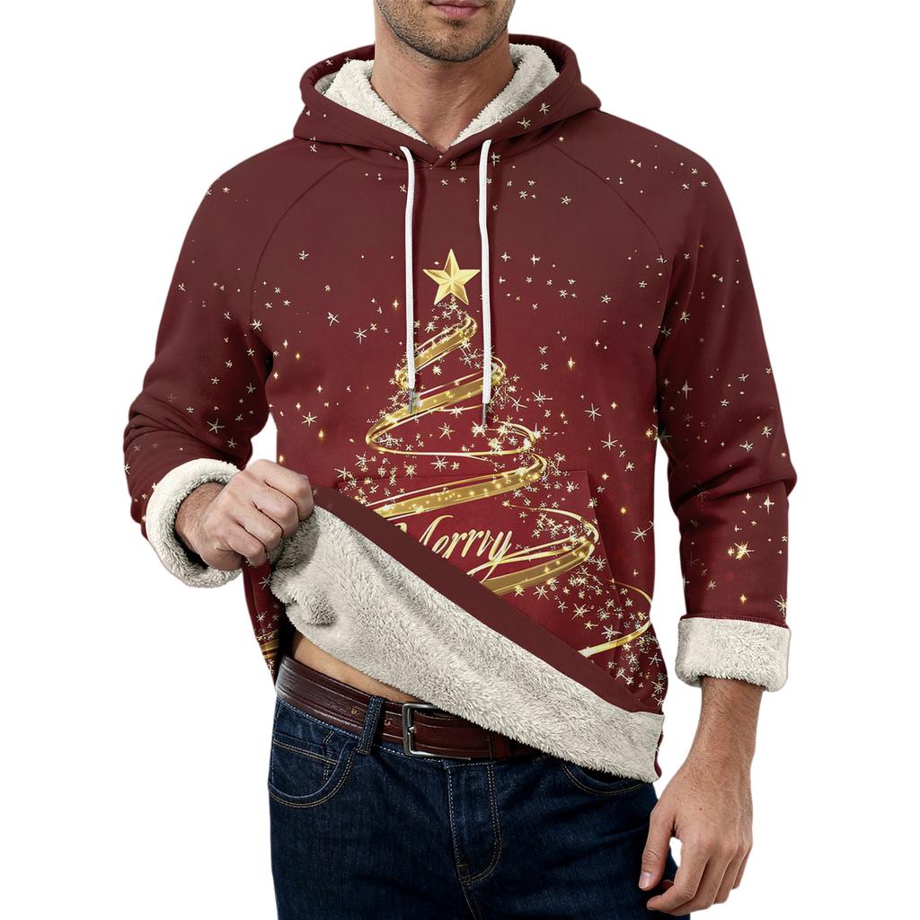 Men's Casual Long-Sleeve Fleece Hoodie With Pockets