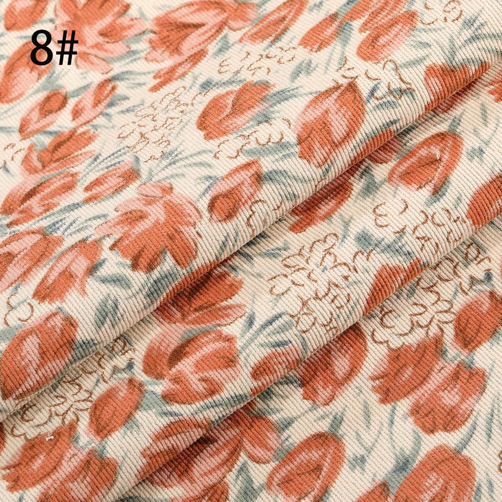 100*150CM Corduroy fabric small flower Polyester print cloth fashion Women's dress DIY clothing handmade Sewing quilting Luggage