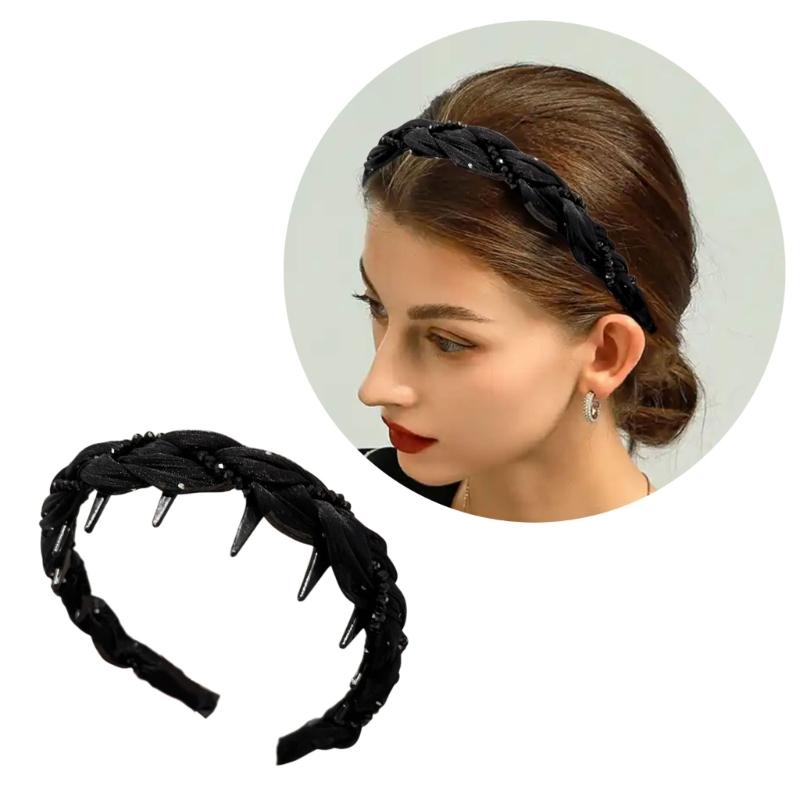 Rhinestoned Hairband For Women Toothcomb Design High Cranium Headdress Comfortable Hair Accessories Gift