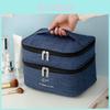 New Arrival Large Capacity Gray Ionic Double-layer Makeup Bag Thick Waterproof Travel Storage Bag