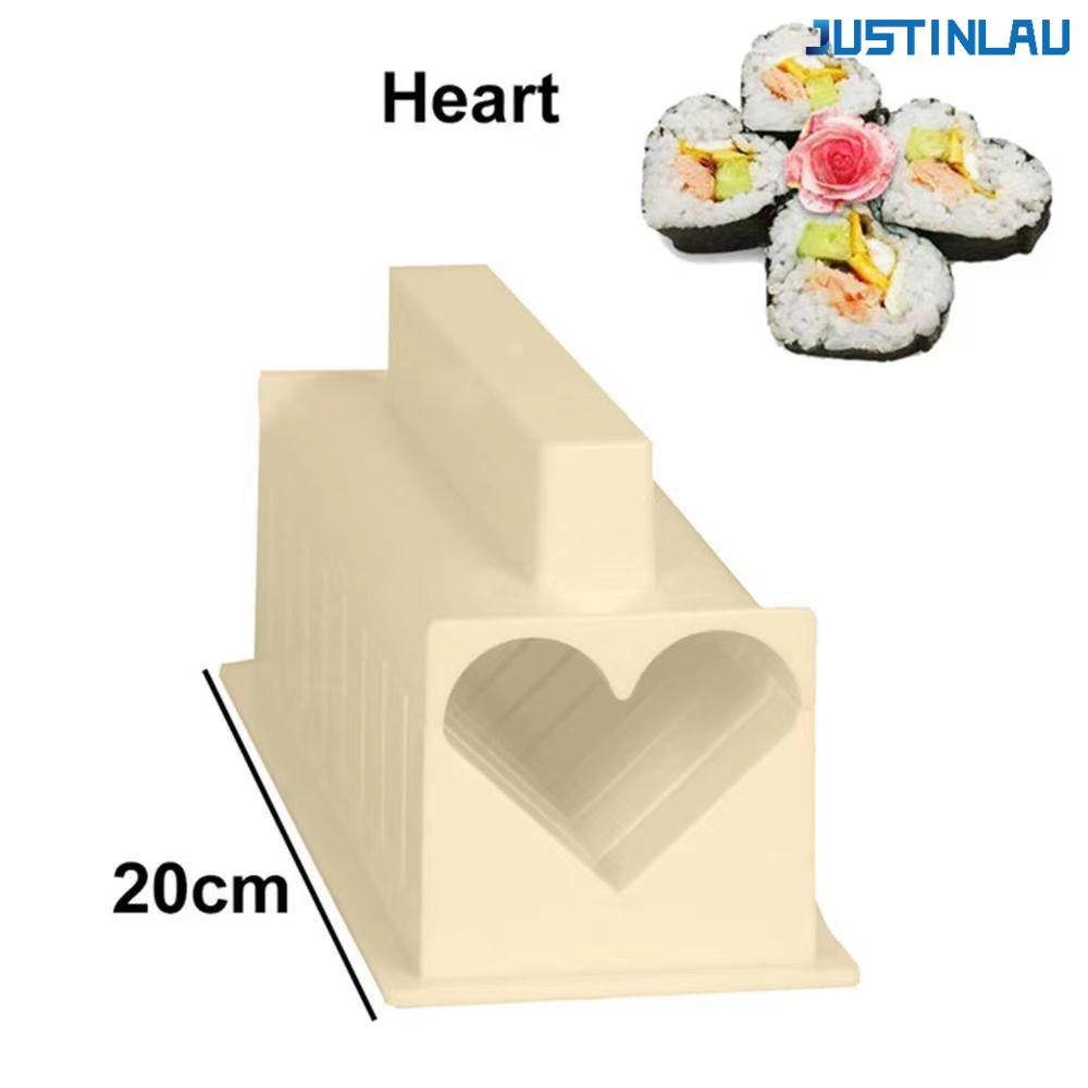 DIY Round Sushi Mold Love Sushi Maker Square Sushi Cutting Rice Ball Tool Set Rice Ball Mold
