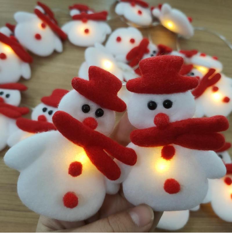 1.65m/ 3m LED Christmas Snowman String Lights Hristmas Tree Decoration Plush Snowman Lamp Indoor Living Room Party String Lamps