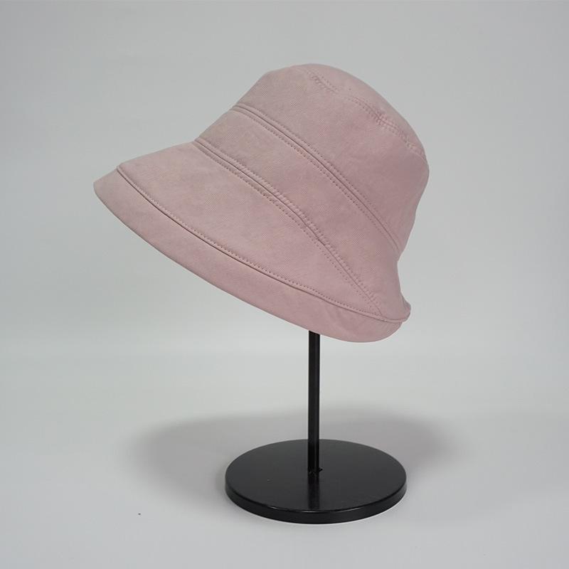 New four seasons sunshade bucket hat women's solid color cloth hat foldable vacation casual hat basin hat