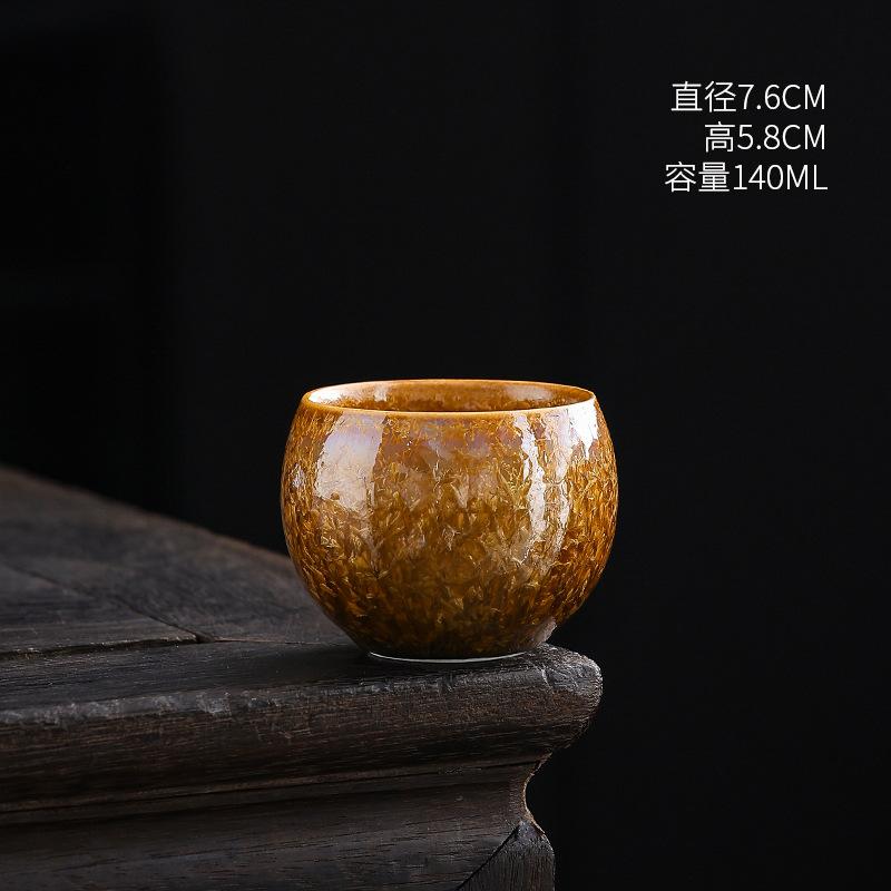 Coarse Pottery Master Cup Single Cup Women'S Ceramic Teacup Kung Fu Tea Set Household Tea Cup Small Cup Chinese Tea Cup Jianzhan