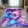Tappeto Aree Non Scivolo Cartone Animato Lilo Stitch Angelo per Soggiorno, Tappeto Morbido per Camera da Letto, Stanza dei Giochi dei Bambini, Divano, Decorazione Casa Zerbino Regalo