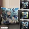 Eula Cute Genshin Impact Cushion Cover Natural Linen Organic Fabric DoubleSided Printing Sofa Home Decor Gift Pillow Case