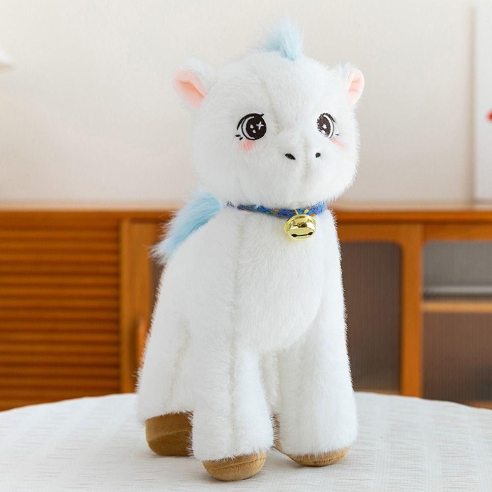 Cozy Stuffed Horse Plush Toy Lifelike Horse Stuffed Horse Doll Cute White Horse Doll  Kid Toy