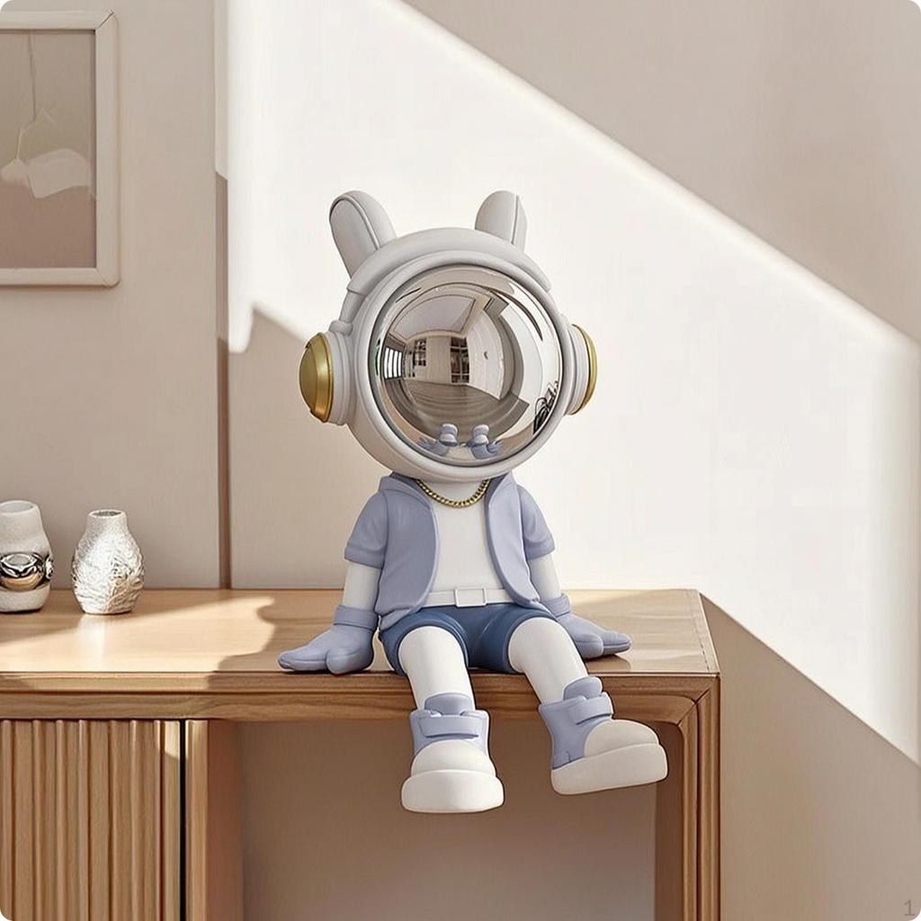 Dekorace astronauta s helmou, pryskyřičná soška, stolní figurka pro sběratele, do kanceláře,
