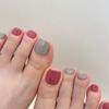 24pcs Wearable Manicure Foot Nails Tips Full Cover Square Toe Nails Detachable Press On Nails