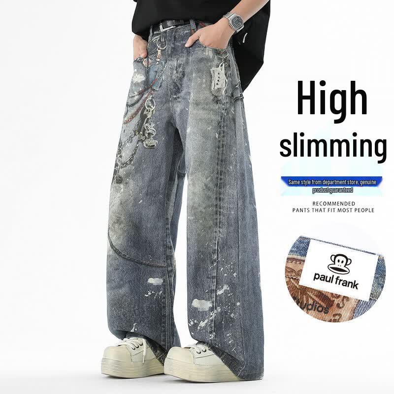 Paul Frank Men s Vintage Washed Loose Straight Jeans 3XL