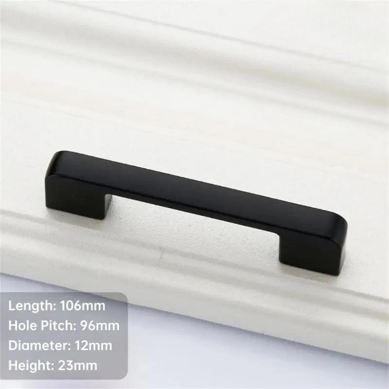 4/10PCS Modern Black Cabinet Handle Square Furniture Hardware Aluminum Alloy Kitchen Door Knobs Cupboard Wardrobe Drawer Pulls